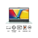 Asus Vivobook Go 15 E1504FA NJ001 Laptop, AMD Ryzen 3 7320U, 256GB SSD, 4GB RAM, 15.6 Inch, FHD LED 60Hz Display, AMD Radeon Graphics, FreeDOS – Green Grey