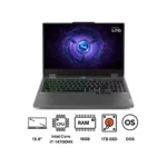 Lenovo LOQ 15IRX9 83DV00VLED Laptop, Intel Core i7-14700HX, 512GB SSD, 16GB RAM, 15.6 Inch, FHD IPS 144Hz Display, NVIDIA GeForce RTX 4060 8GB GDDR6, FreeDOS – Luna Grey