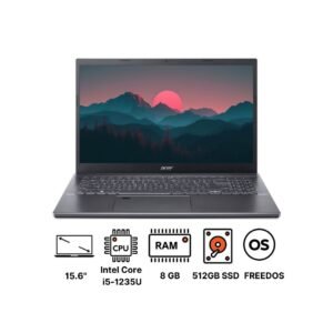 LAPTOP Acer Aspire 5 A515-57G-56DQ Slim Business Laptop NX.KNZEM.007 CPU CORE I5 1235 U RAM 8G DDR4 HDD 512 SSD NVME VGA NVIDIA GeForce RTX 2050 4GB GDDR6 15.6 DOS Warranty 1 Year