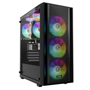 GAMDIAS AURA GC2 ELITE Perforated RGB Mid-tower Case + PSU AURA GP 750W