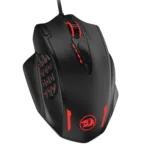 Redragon M908 IMPACT MMO Gaming Mouse up to 12,400 DPI High Precision Mouse for PC, 18 Programmable Buttons, Weight Tuning Cartridge, 12 Side Buttons, 5 programmable user profiles, 16.8 Million Customizing LED Color Option