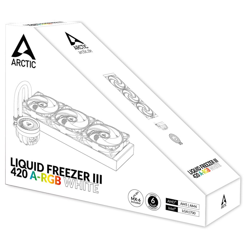 ARCTIC Liquid Freezer III 420 A-RGB (White) Multi Compatible All-in-One CPU Water Cooler with A-RGB