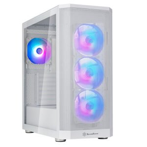 SILVERSTONE FARA 514X WHITE Experience High Airflow: ATX Mid-Tower Chassis with Dual Radiator Support and Captivating ARGB Lighting