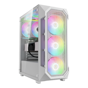 GAMDIAS AURA GC1 ELITE Mesh RGB Mid-tower Case White+PSU AURA GP 650W