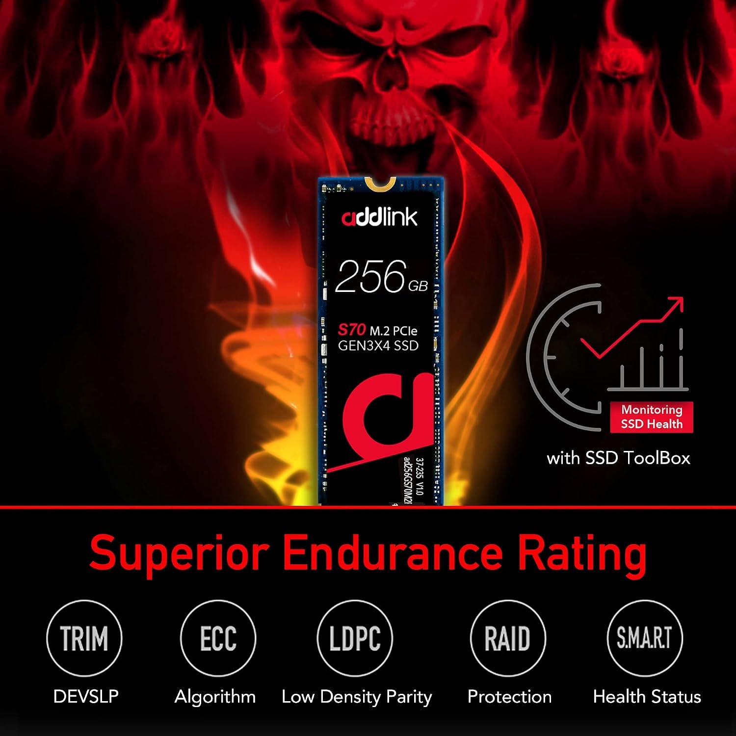 addlink S70 Lite PCIe Gen3x4 NVMe 1.4 256GB - Image 4